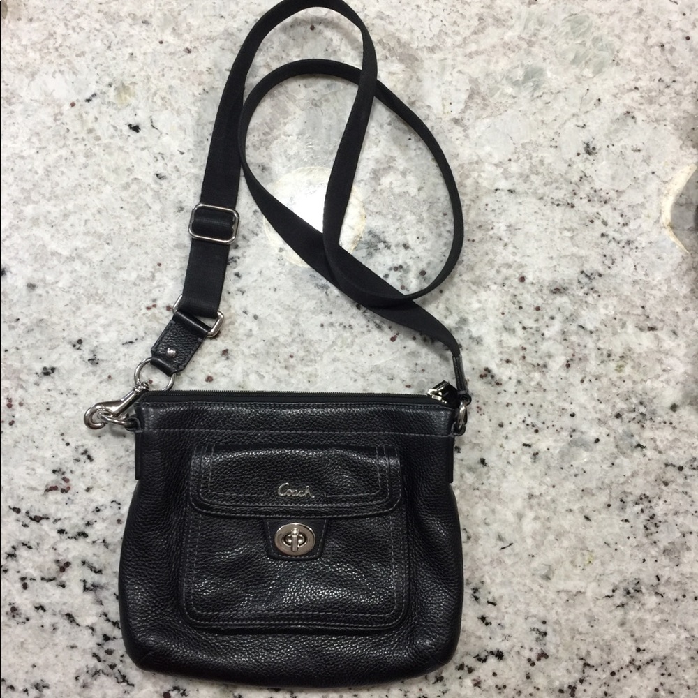 Coach Black Leather Crossbody Purse